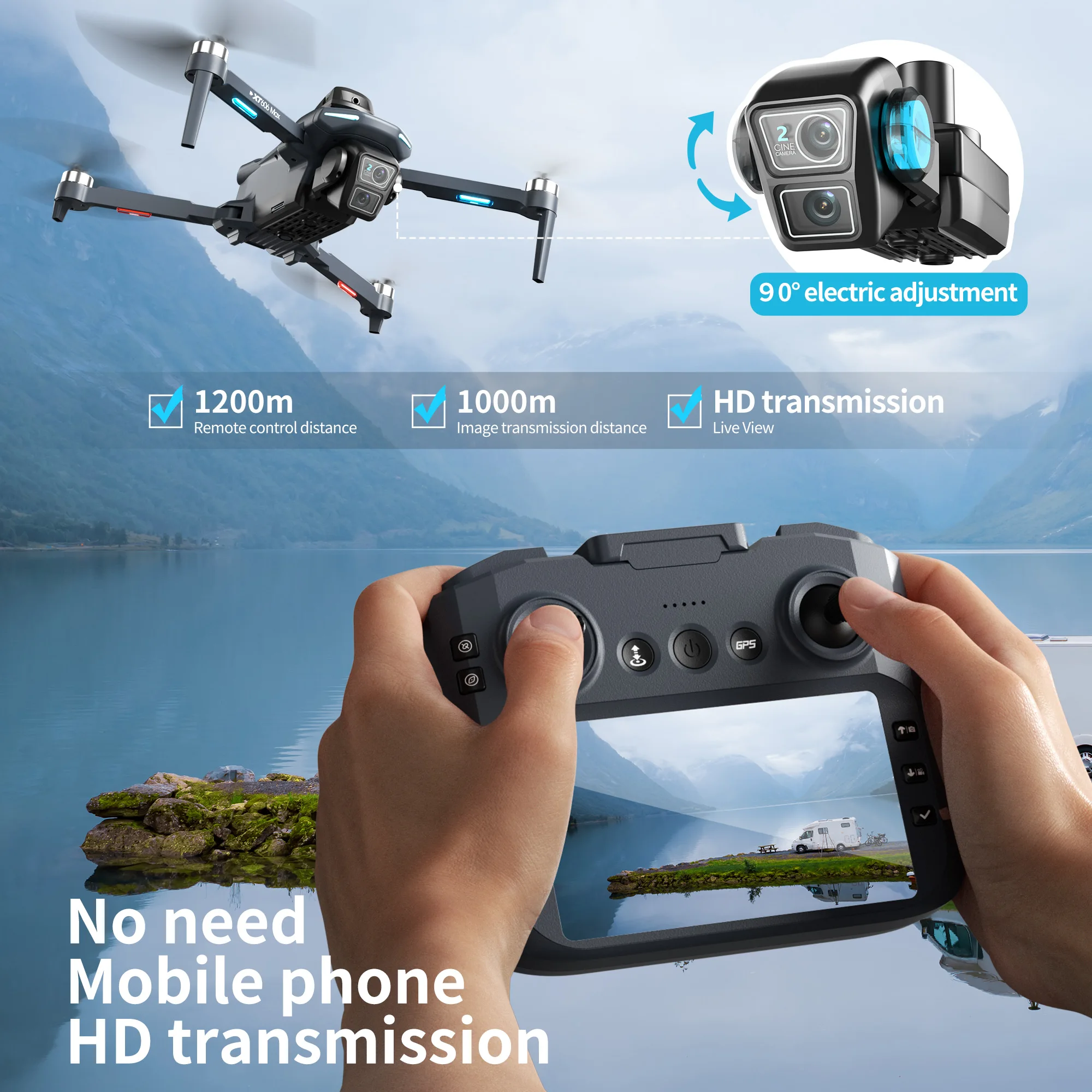 Lenovo XT606 MAX GPS Drone 4k  - Fpv Drone Kit ulasan dan harga